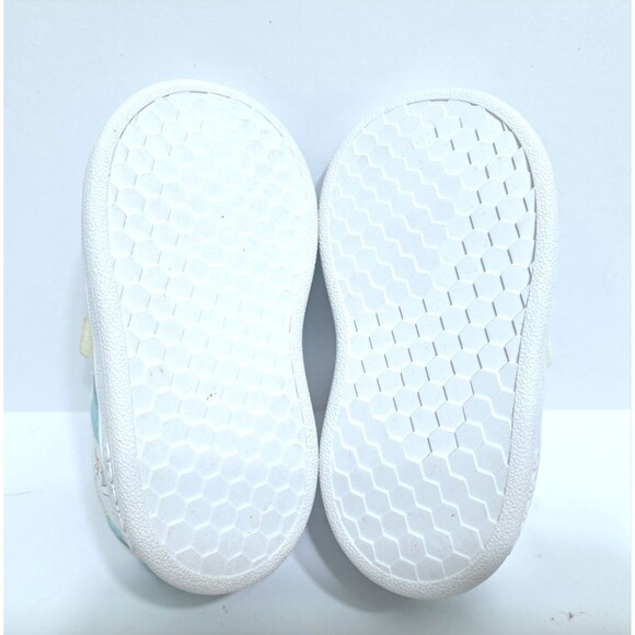 Adidas Disney Frozen Sneakers Baby Toddler Size 4 White Blue Sneakers Straps - Picture 10 of 10